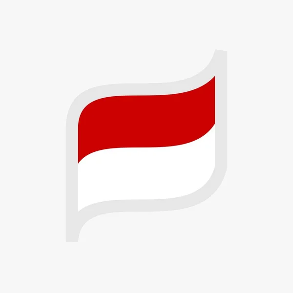 인도네시아 플래그 디자인 빨간색 동남아시아 플래그 디자인 — 스톡 벡터