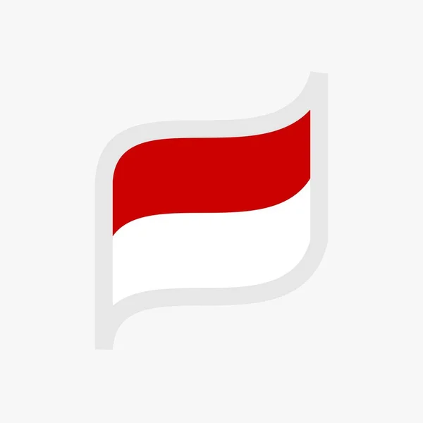 Indonesia Flag Datar Desain Vektor Merah Dan Putih Gambar Bendera - Stok Vektor