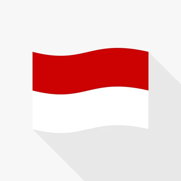 Indonesia Flag Flat Design Vector Red White Flag Illustration Southeast — Stock Vector