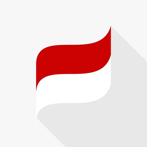 Indonesia Bandiera Piatta Disegno Vettoriale Rosso Bianco Bandiera Illustrazione Sud — Vettoriale Stock