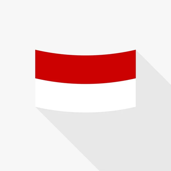 Indonesien Flagga Platt Design Vektor Röd Och Vit Flagga Illustration — Stock vektor
