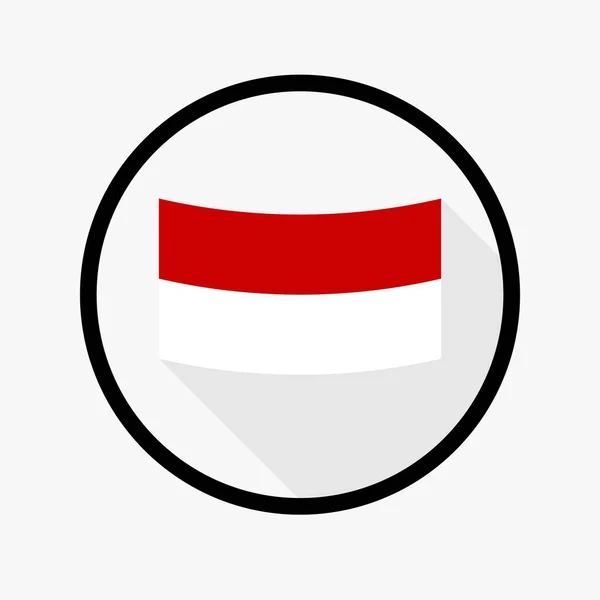 Indonesia Flag Datar Desain Vektor Merah Dan Putih Gambar Bendera - Stok Vektor