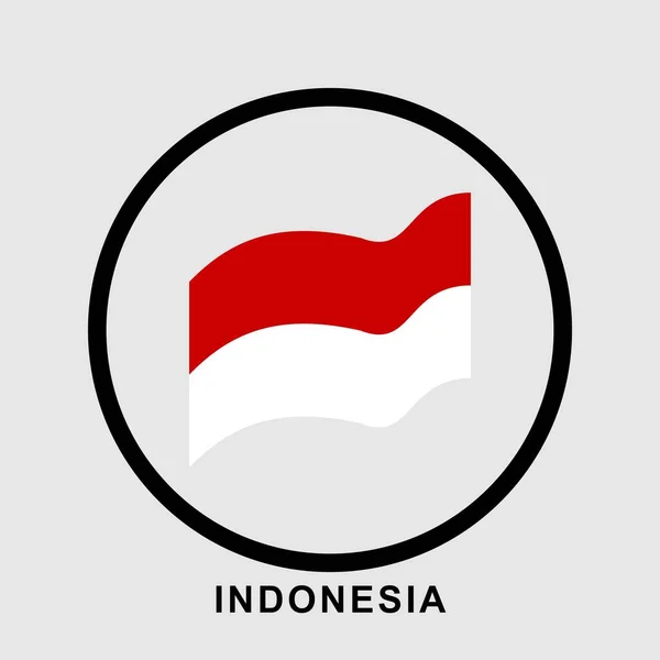 Drapeau Indonésien Vecteur Dessin Plat Illustration Drapeau Rouge Blanc Dessin — Image vectorielle