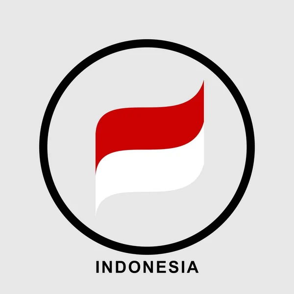 Endonezya Bayrağı Düz Tasarım Vektörü Kırmızı Beyaz Bayrak Çizimi Güneydoğu — Stok Vektör