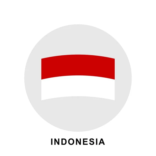 Indonesia Flag Flat Design Vector Red White Flag Illustration Southeast — Stock Vector