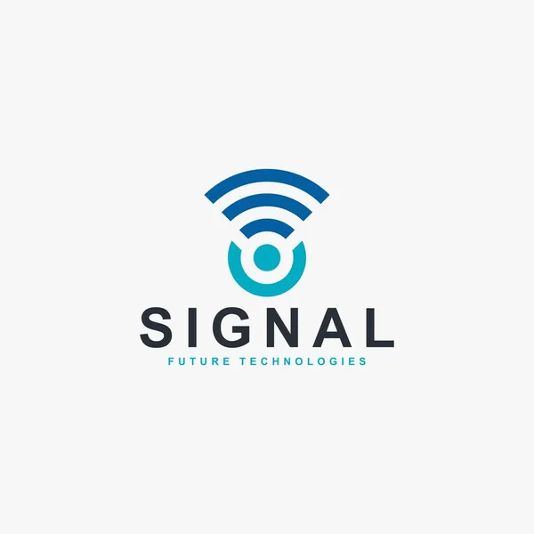 Trådløst Signal Logo Design Vektor Bogstavet Omrids Logo Signalillustration Blå – Stock-vektor