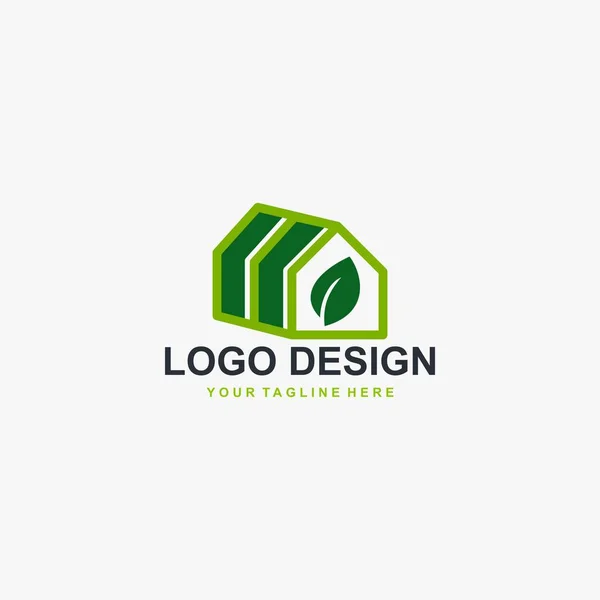 Vector Diseño Logotipo Invernadero Diseño Icono Invernadero Logo Planta Ilustración — Archivo Imágenes Vectoriales