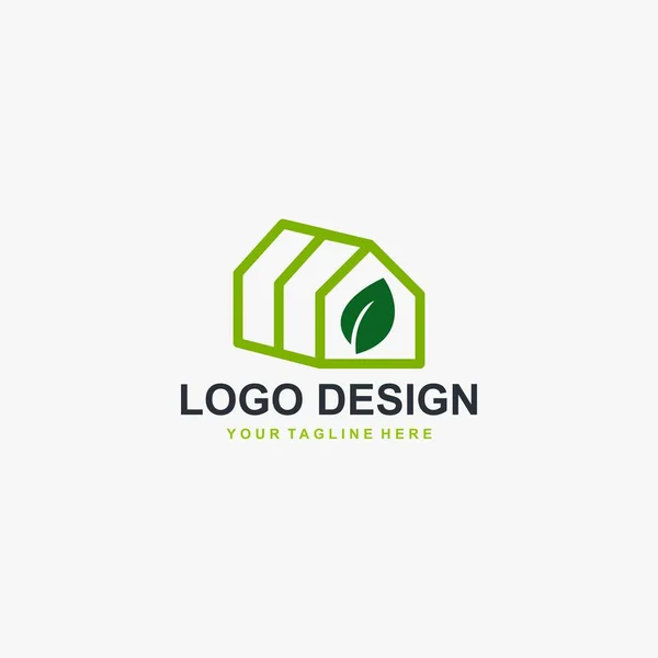 Vector Diseño Logotipo Invernadero Diseño Icono Invernadero Logo Planta Ilustración — Archivo Imágenes Vectoriales