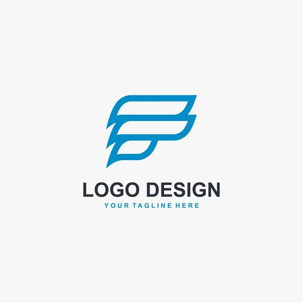 Літера Вектор Дизайну Логотипу Знак Синій Дизайн Логотип Контуру — стоковий вектор