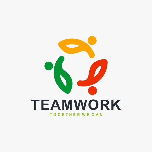 Teamwork Logo Design Vector People Community Icon Design Humanity Logo — Stock Vector