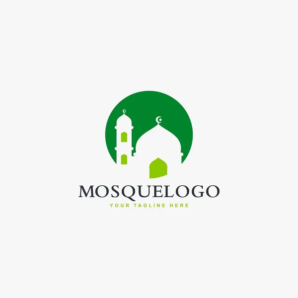 Mesquita Logotipo Vetor Design Ilustração Edifício Islâmico Casa Para Rezar —  Vetores de Stock