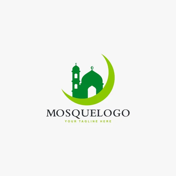 Mesquita Logotipo Vetor Design Ilustração Edifício Islâmico Casa Para Rezar —  Vetores de Stock