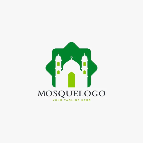 Mesquita Logotipo Vetor Design Ilustração Edifício Islâmico Casa Para Rezar —  Vetores de Stock