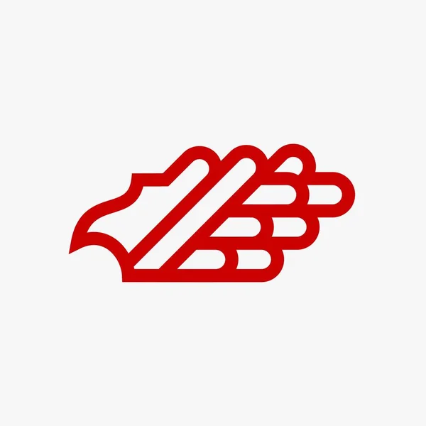 Vecteur Conception Icône Ligne Aigle Rouge Aigle Aile Logo Vecteur — Image vectorielle
