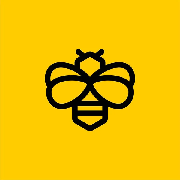 Abeille Contour Logo Design Vecteur Illustration Miel Abeille Conception Logo — Image vectorielle