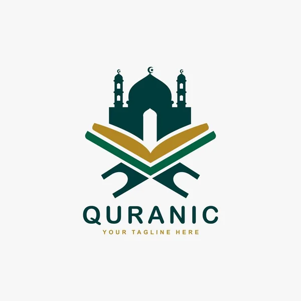 Vetor Design Logotipo Alcorão Livro Islã Logotipo Ilustração Muçulmana Vetor —  Vetores de Stock