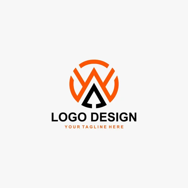 Outline Circle Logo Design Vector Orange Arrow Logo Design Abstract — Stockový vektor