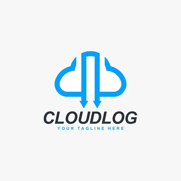 เวกเตอร การออกแบบโลโก คลาวด ปภาพเคร องหมายเมฆส าเง การออกแบบโลโก ทางเทคน — ภาพเวกเตอร์สต็อก