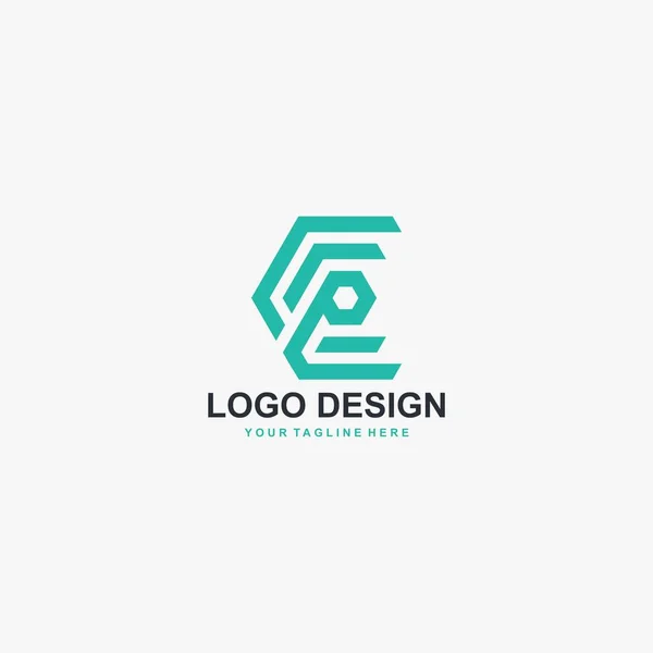 Letter Polygonal Logo Design Vector Letter Ccp Illustration Logo Design — Stock Vector