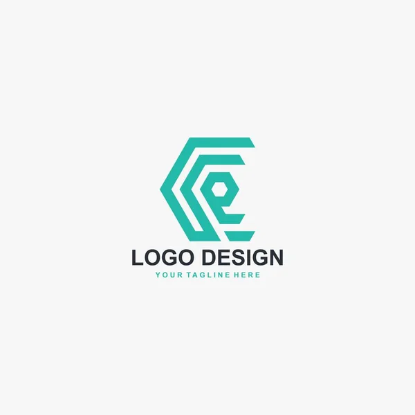 Carta Vector Diseño Logotipo Poligonal Carta Ccp Ilustración Diseño Del — Vector de stock