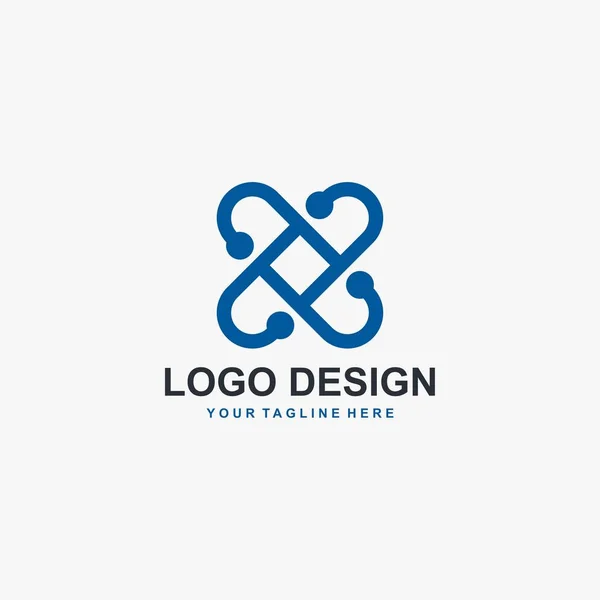 Design Vektoru Loga Technologie Letter Návrh Modrého Obrysu Loga Návrh — Stockový vektor
