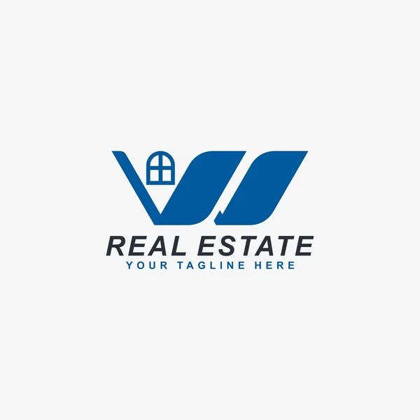 Designvektor Für Immobilien Logos Blaues Home Logo Design Buchstabe Und — Stockvektor