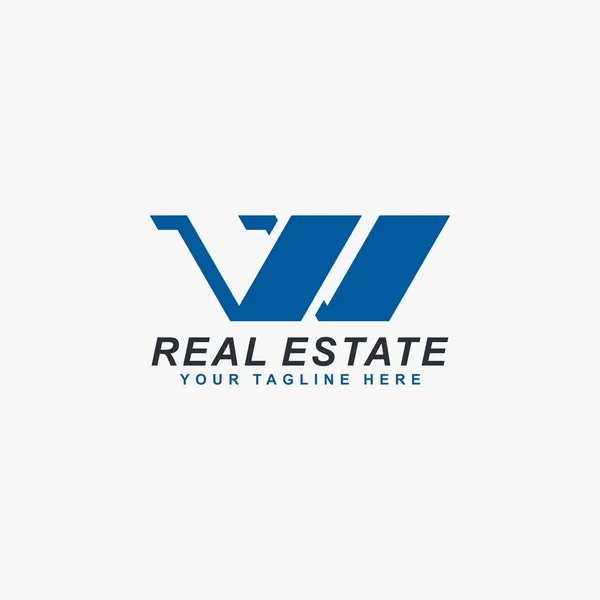 Real Estate Logo Design Vector Blue Home Logo Design Letter — Stock Vector