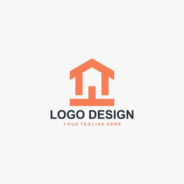 Simple Vector Diseño Del Logotipo Del Hogar Esquema Diseño Abstracto — Archivo Imágenes Vectoriales