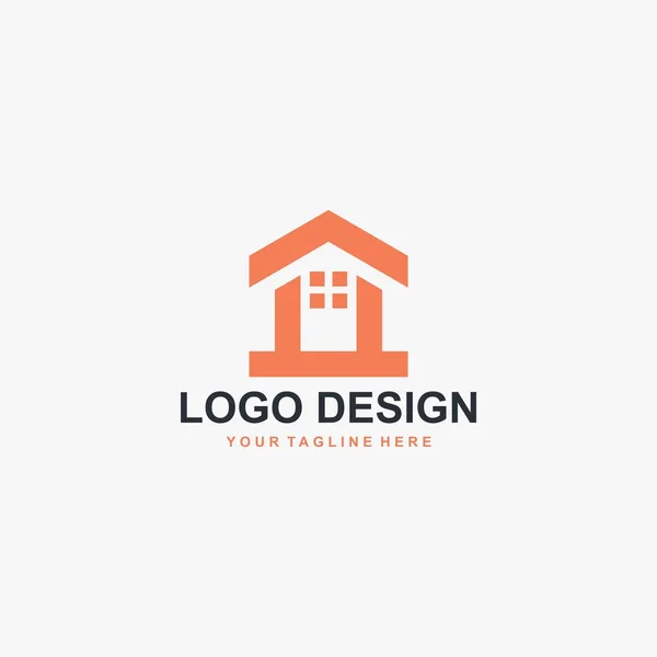 Vetor Design Logotipo Doméstico Simples Projeto Abstrato Casa Esboço Design — Vetor de Stock