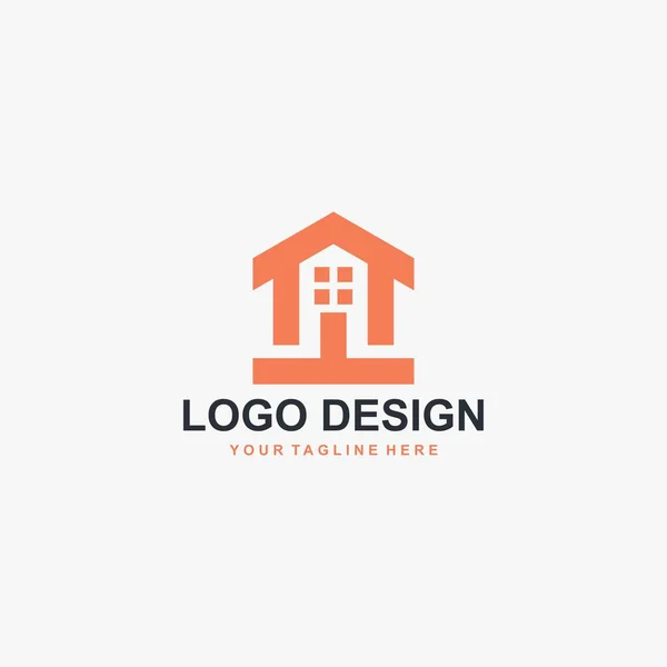 Prosty Wektor Projektowania Logo Domu Zarys Abstrakcyjnego Projektu Domu Projekt — Wektor stockowy