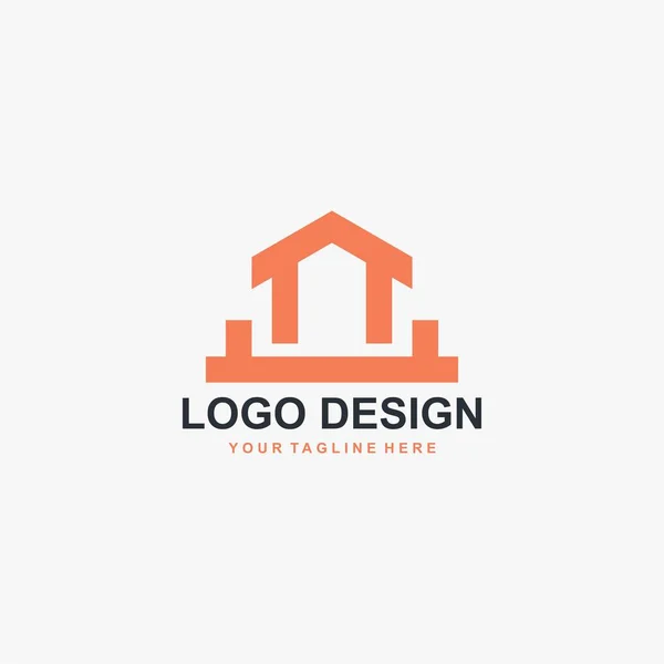 Simple Vector Diseño Del Logotipo Del Hogar Esquema Diseño Abstracto — Archivo Imágenes Vectoriales