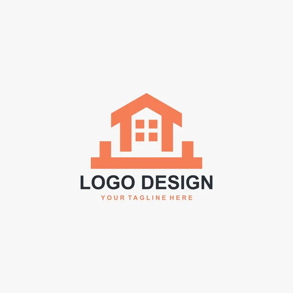 Einfacher Design Vektor Für Home Logos Umriss Haus Abstrakte Gestaltung — Stockvektor