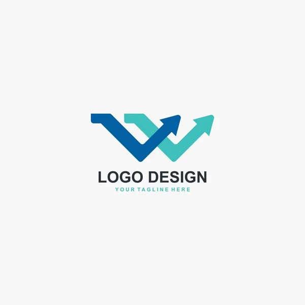 Carta Setas Logotipo Vetor Design Seta Símbolo Abstrato Design Logotipo — Vetor de Stock