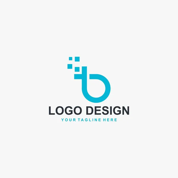 Letra Línea Logo Diseño Vector Signo Tecnología Abstracta — Vector de stock