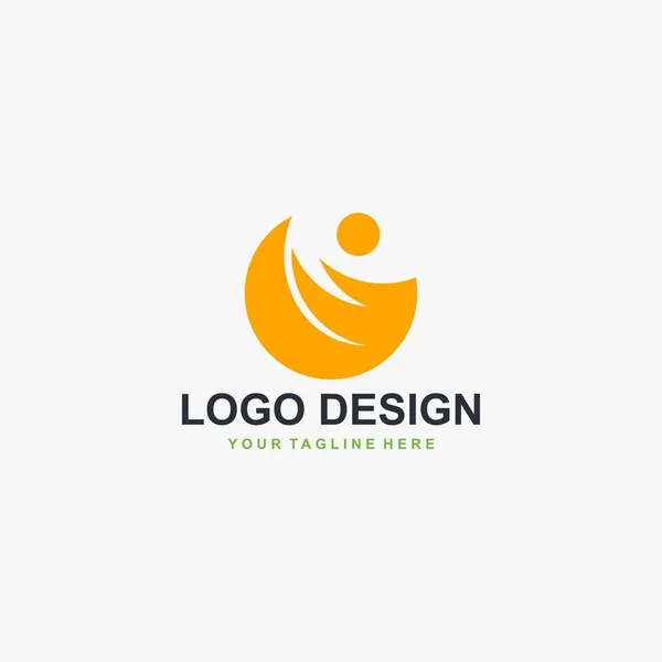 Vetor Design Logotipo Lua Projeto Abstrato Meia Lua Vetor Unidade — Vetor de Stock