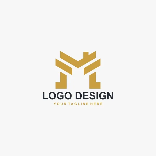 Mのロゴデザインベクトル モノグラムフォントM抽象デザイン — ストックベクタ