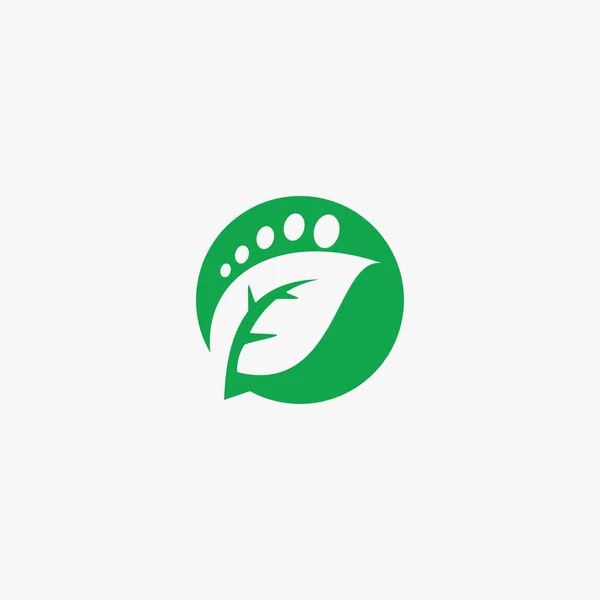 Vecteur Conception Logo Cercle Feuille Verte Logo Feuille Naturelle Design — Image vectorielle
