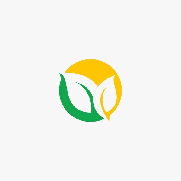 Вектор Дизайну Логотипу Кола Зеленого Листя Дизайн Логотипу Натурального Листа — стоковий вектор
