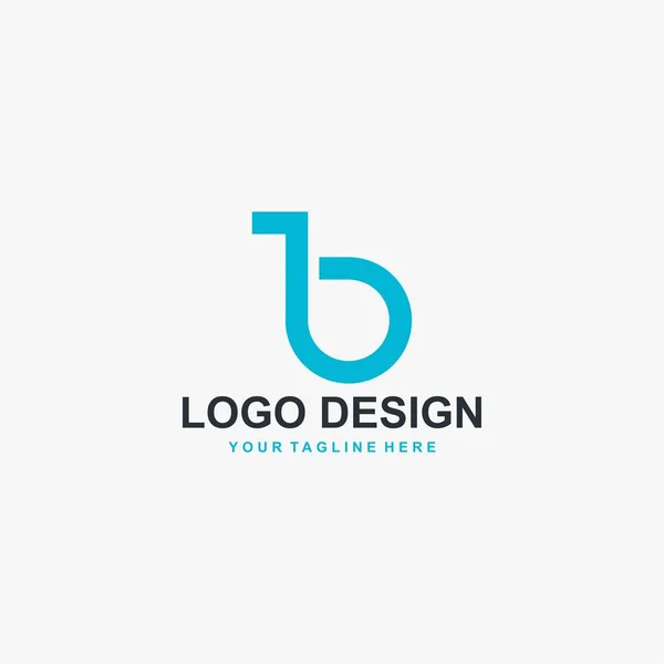 Letra Línea Logo Diseño Vector Signo Tecnología Abstracta — Vector de stock