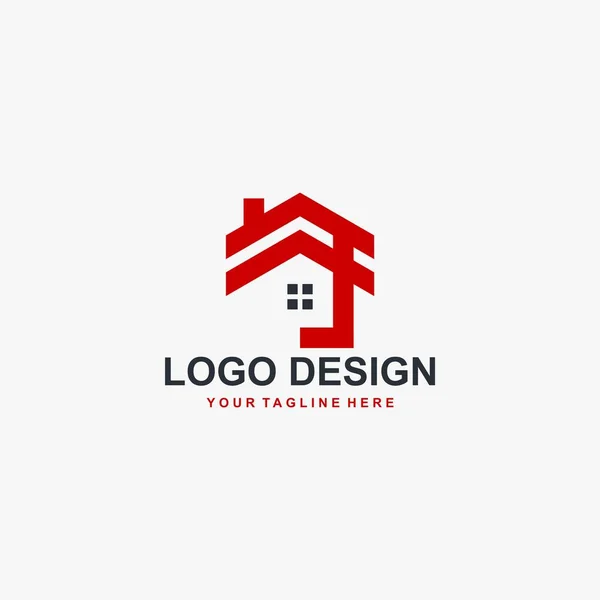 Monogramm Immobilien Logo Design Vektor Haus Buchstabe Zeichen Logo — Stockvektor