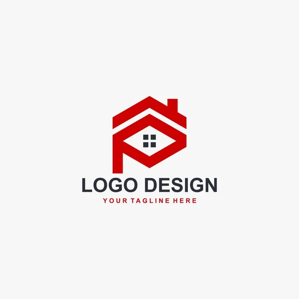 Monogramma Vettore Progettazione Logo Immobiliare Casa Lettera Segno Logo — Vettoriale Stock