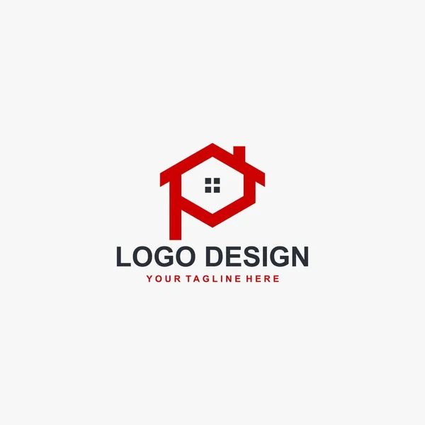 Monogram Wektor Projektowania Logo Nieruchomości Litera Domu Znak Logo — Wektor stockowy