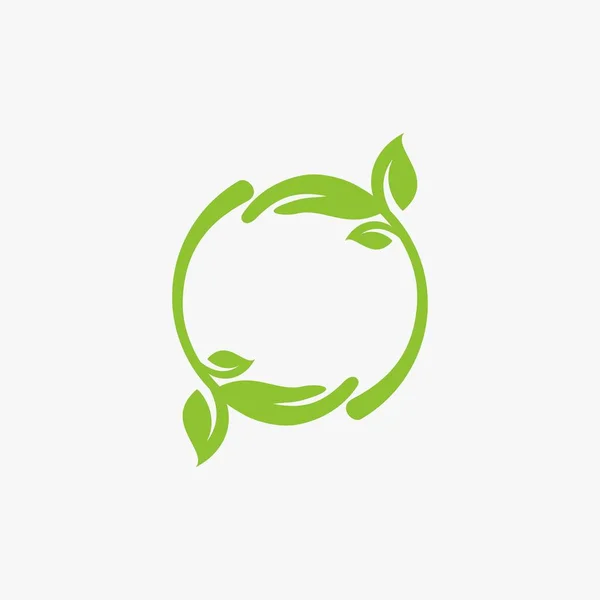 Вектор Дизайну Логотипу Кола Зеленого Листя Дизайн Значка Білого Натурального — стоковий вектор