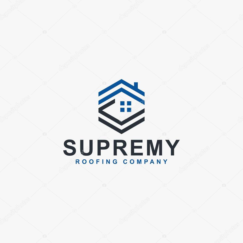 Letter S home logo design vector. Monogram font S abstract design. Roofing logo design.