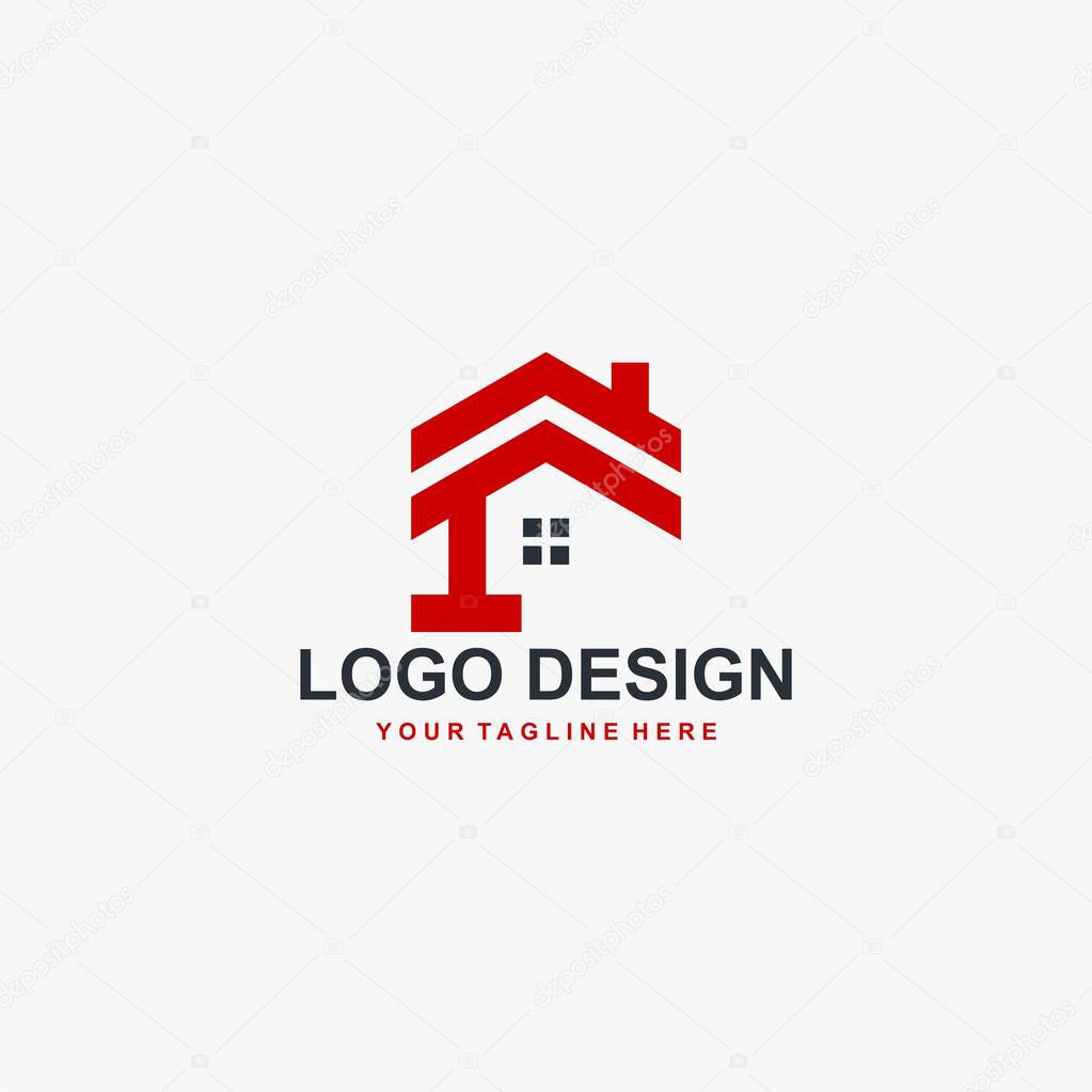 Monogram P real estate logo design vector. House letter P sign logo.