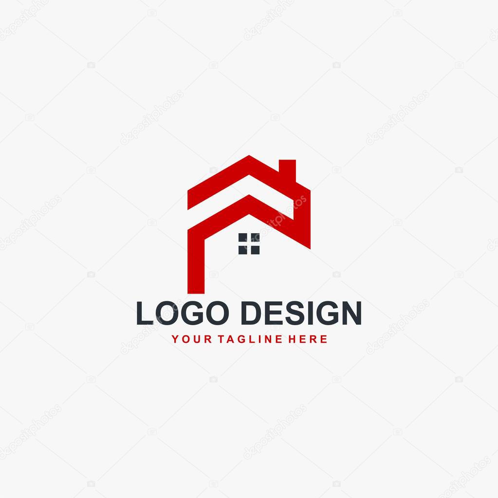 Monogram P real estate logo design vector. House letter P sign logo.