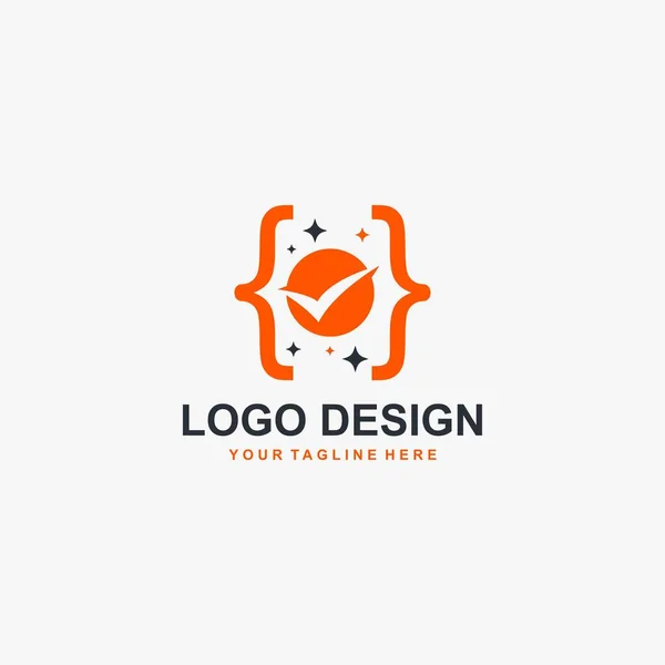 Code Program Logo Design Vector Technology Internet Logo Design — Stock Vector