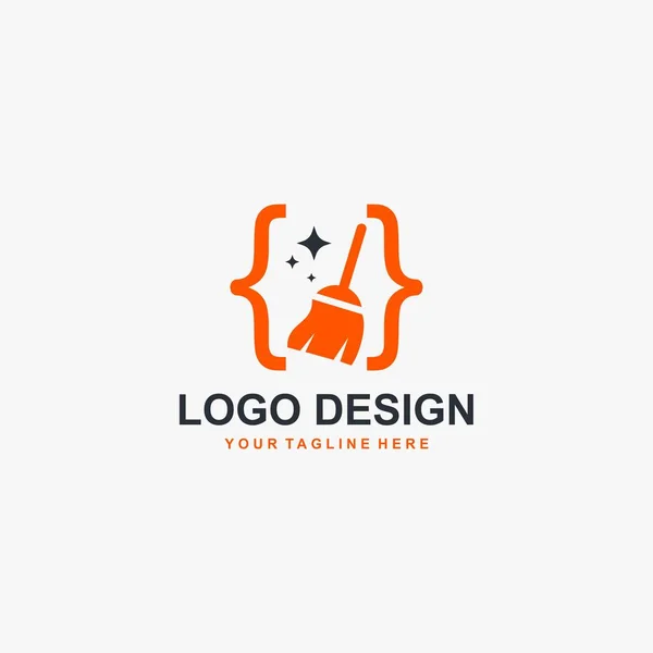 Code Programme Logo Design Vecteur Technologie Logo Internet Design — Image vectorielle
