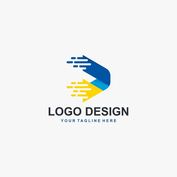Vector Diseño Logotipo Tecnología Triangular Diseño Logotipo Colorido Futuro Diseño — Archivo Imágenes Vectoriales