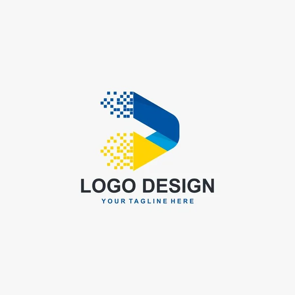 Triangle Technologie Logo Design Vektor Budoucí Barevný Design Loga Technický — Stockový vektor